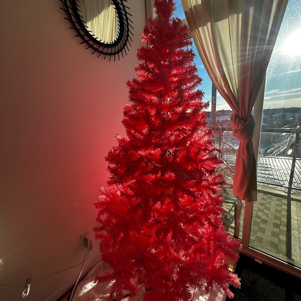 6’ Tall Vibrant Pink Holiday Tree